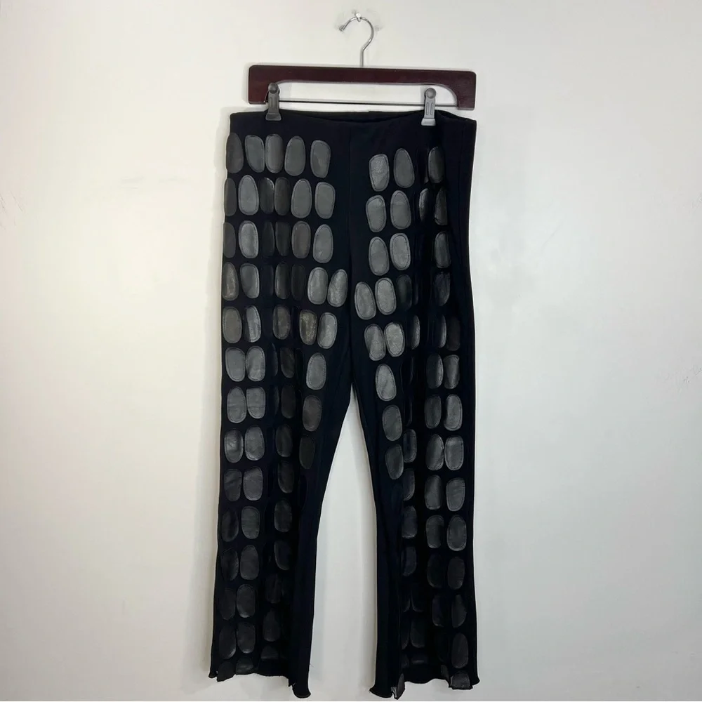 SOLD Vtg Joseph Ribkoff 70s 80s union made black cropped applique pants 14 - Picture 3 of 12